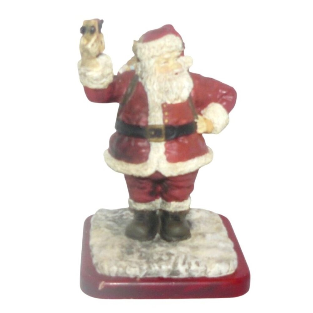 Ltd Ed 1991 Kurt S. Adler Santa Claus Figurine w Gift Sack on Red Base Vintage